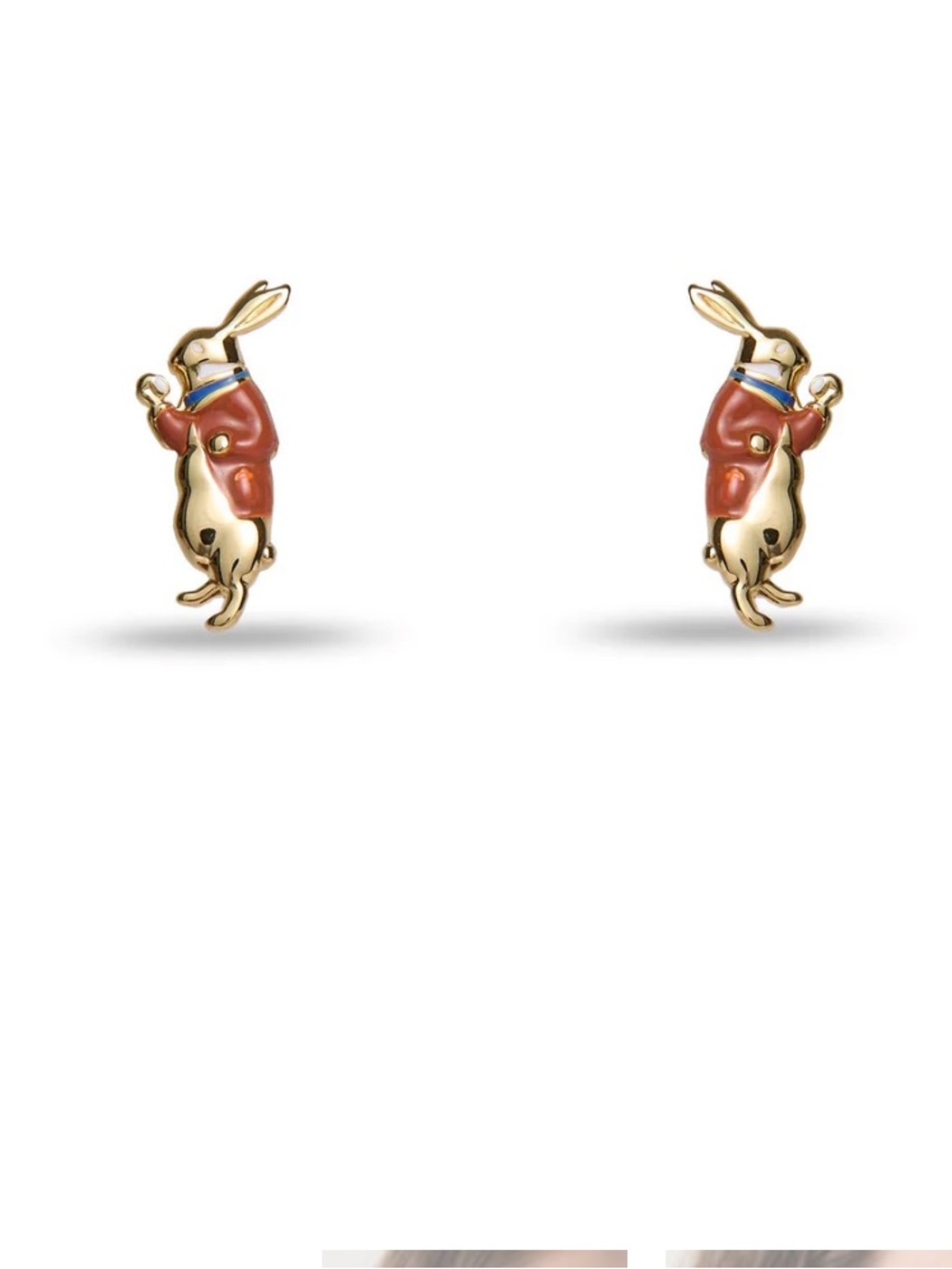 Lele Sadoughi NURSERY ALICE WHITE RABBIT EARRING STUDS Alice in Wonderland NWT